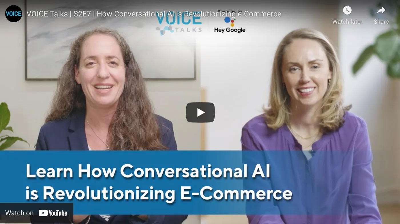 Still from the Google VOICE Talks podcast episode, How Conversational AI is Revolutionizing E-Commerce.